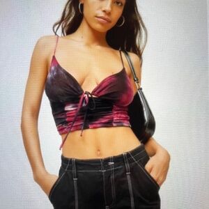 ❤️ URBAN OUTFITTERS MY SWEATHEART MESH TIE FRONT CAMI TOP SIZE SMALL
